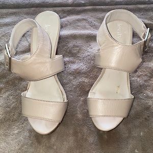 Creme Open Toe Heels